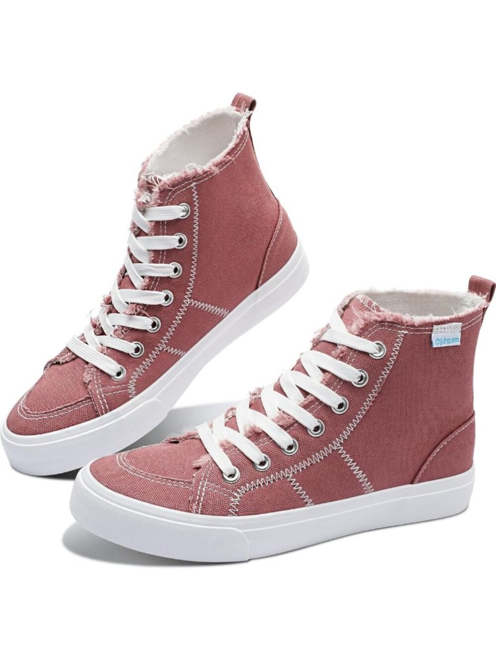 Stylish High Top Canvas Sneakers for Women | Casual Lace-Up Fashion Shoes